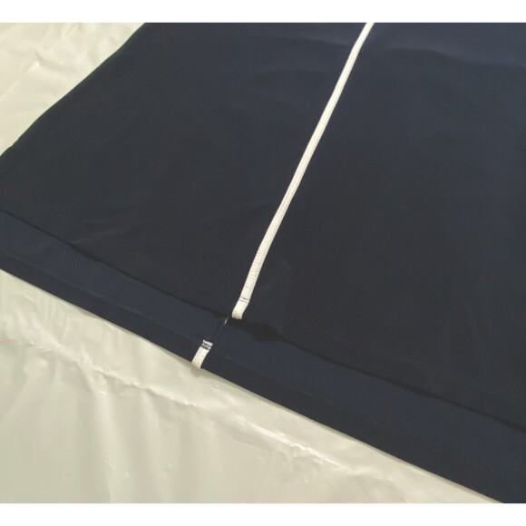 Anne Klein Navy Blue White Striped Sleeveless Silky Top M Medium Shirt Blouse - Picture 8 of 11